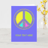 Met de kleuren gevuld PEACE-teken 1 Kaart (Gele Bloem)