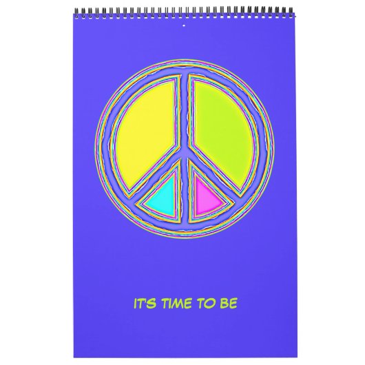 Met de kleuren gevuld PEACE-teken 1 Kalender (Hoes)