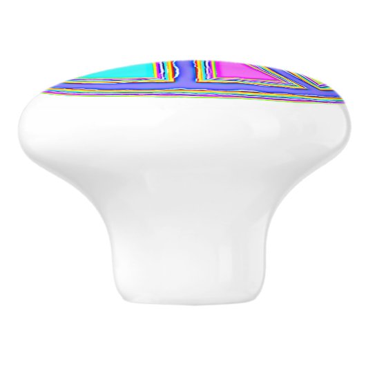 Met de kleuren gevuld PEACE-teken 1 Keramische Knop (Zijkant)