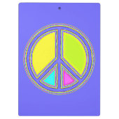 Met de kleuren gevuld PEACE-teken 1 Klembord (Achterkant)