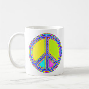 Met de kleuren gevuld PEACE-teken 1 Koffiemok