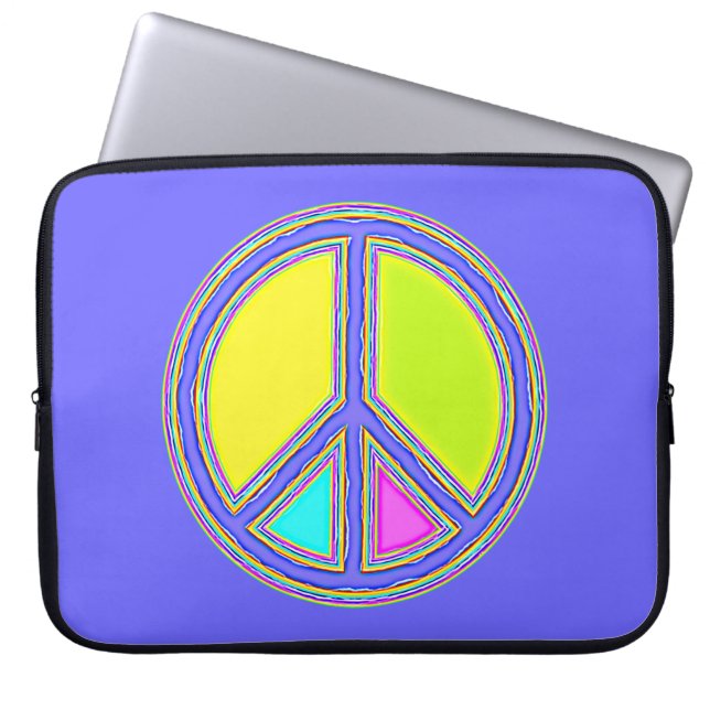 Met de kleuren gevuld PEACE-teken 1 Laptop Sleeve (Voorkant)