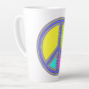 Met de kleuren gevuld PEACE-teken 1 Latte Mok