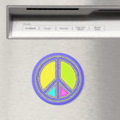 Met de kleuren gevuld PEACE-teken 1 Magneet (Insitu (Vaatwasser))