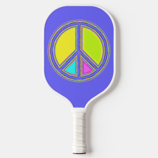 Met de kleuren gevuld PEACE-teken 1 Pickleball Paddle (Voorkant)