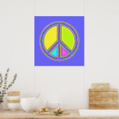 Met de kleuren gevuld PEACE-teken 1 Poster (Keuken)