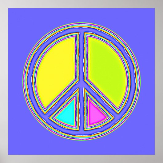 Met de kleuren gevuld PEACE-teken 1 Poster (Voorkant)