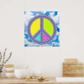 Met de kleuren gevuld PEACE-teken 1 Poster (Keuken)