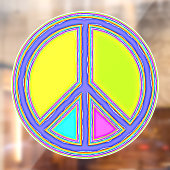 Met de kleuren gevuld PEACE-teken 1 Raamsticker (Vel 2)