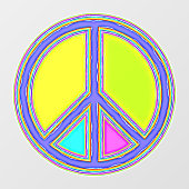 Met de kleuren gevuld PEACE-teken 1 Raamsticker (Vel)