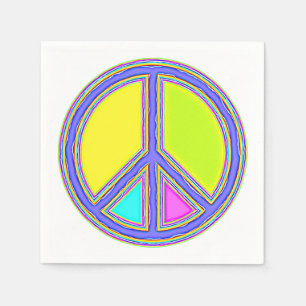 Met de kleuren gevuld PEACE-teken 1 Servet