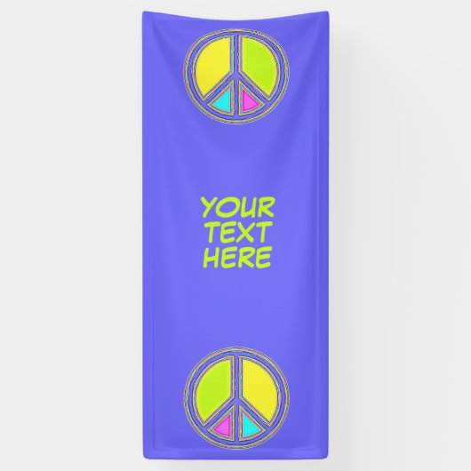 Met de kleuren gevuld PEACE-teken 1 Spandoek (Verticaal)