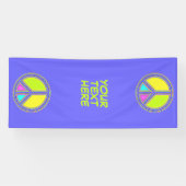 Met de kleuren gevuld PEACE-teken 1 Spandoek (Horizontaal)