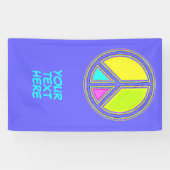 Met de kleuren gevuld PEACE-teken 1 Spandoek (Horizontaal)