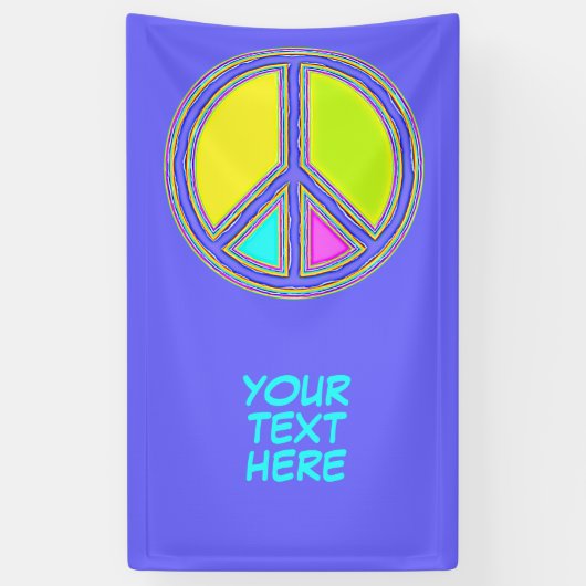 Met de kleuren gevuld PEACE-teken 1 Spandoek (Verticaal)