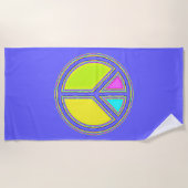 Met de kleuren gevuld PEACE-teken 1 Strandlaken (Voorkant)