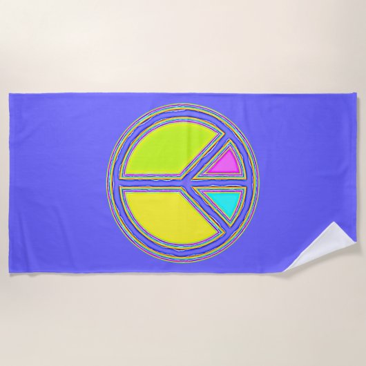 Met de kleuren gevuld PEACE-teken 1 Strandlaken (Voorkant)