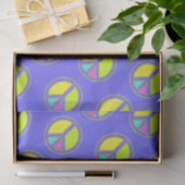 Met de kleuren gevuld PEACE-teken 1 Tissuepapier (Geschenk)