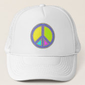 Met de kleuren gevuld PEACE-teken 1 Trucker Pet (Voorkant)