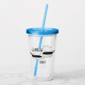 Met de klok mee wordt de illustratie van de cartoo acryl drinkbeker (Achterkant)