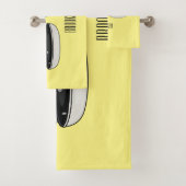 Met de klok mee wordt de illustratie van de cartoo bad handdoek (Insitu)