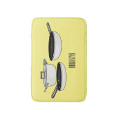 Met de klok mee wordt de illustratie van de cartoo badmat (Voorkant Verticaal)