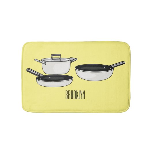 Met de klok mee wordt de illustratie van de cartoo badmat (Voorkant)