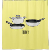 Met de klok mee wordt de illustratie van de cartoo douchegordijn (Voorkant)