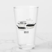 Met de klok mee wordt de illustratie van de cartoo glas (Achterkant)