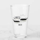 Met de klok mee wordt de illustratie van de cartoo glas (Voorkant)