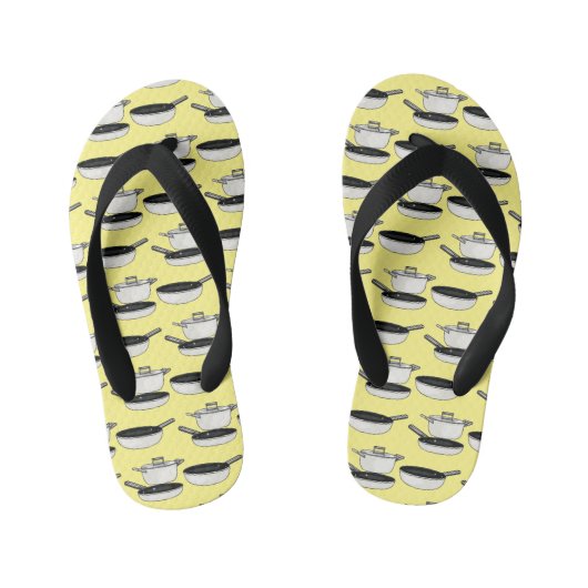 Met de klok mee wordt de illustratie van de cartoo kinder teenslippers (Voetbed)