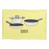 Met de klok mee wordt de illustratie van de cartoo kussensloop (Achterkant)