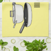 Met de klok mee wordt de illustratie van de cartoo theedoek (Gevouwen)