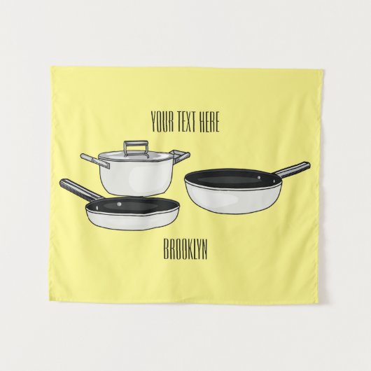 Met de klok mee wordt de illustratie van de cartoo wandkleed (Voorkant (horizontaal))