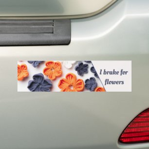 Met de lente vervaardigde plantenslijmen oranje bl bumpersticker