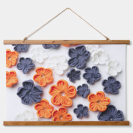 Met de lente vervaardigde plantenslijmen oranje bl hangend wandkleed