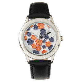 Met de lente vervaardigde plantenslijmen oranje bl horloge