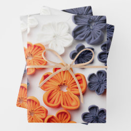 Met de lente vervaardigde plantenslijmen oranje bl inpakpapier vel