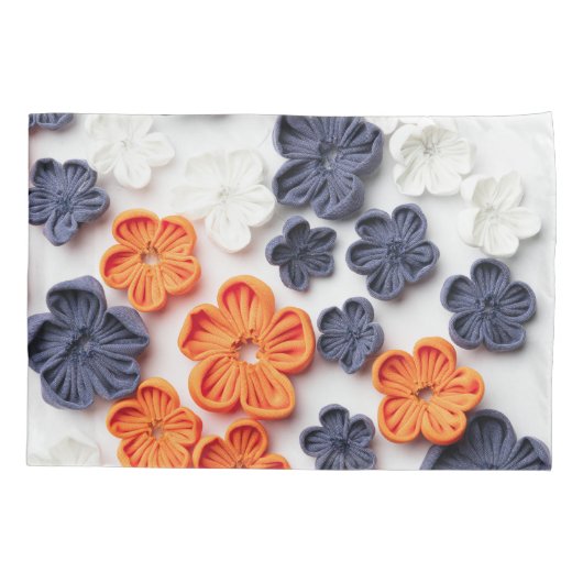 Met de lente vervaardigde plantenslijmen oranje bl kussensloop (Achterkant)