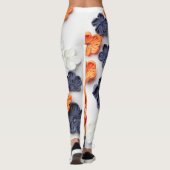 Met de lente vervaardigde plantenslijmen oranje bl leggings (Achterkant)