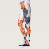 Met de lente vervaardigde plantenslijmen oranje bl leggings (Links)