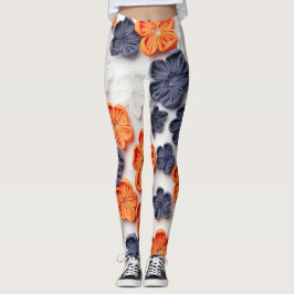Met de lente vervaardigde plantenslijmen oranje bl leggings