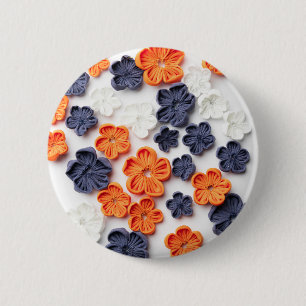 Met de lente vervaardigde plantenslijmen oranje bl ronde button 5,7 cm