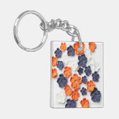 Met de lente vervaardigde plantenslijmen oranje bl sleutelhanger (Voorkant Links)