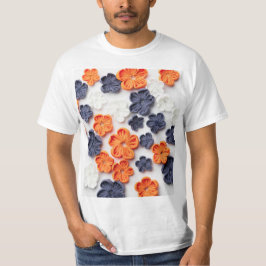 Met de lente vervaardigde plantenslijmen oranje bl t-shirt
