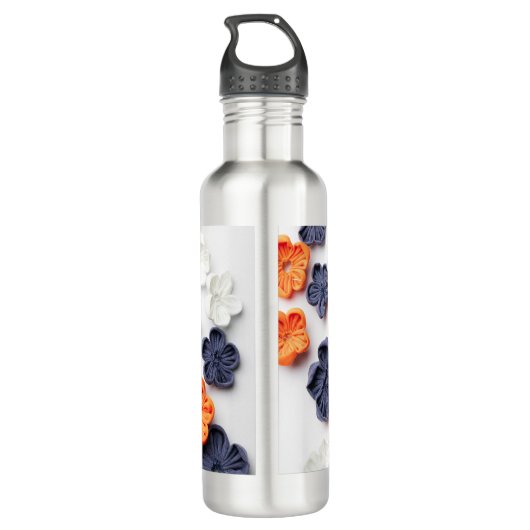 Met de lente vervaardigde plantenslijmen oranje bl waterfles  (Achterkant)