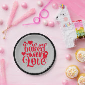 Met de liefdesquote Red Hearts Party Papieren Bordje (Feest)