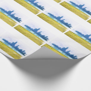 Met de luchtborstel bewerkte Chicago-wolkenkrabber Cadeaupapier