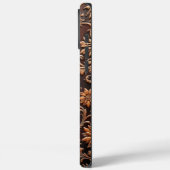 Met de mal geperste bloem-reliëf leerdesign Case-Mate iPhone case (Achterkant / Links)