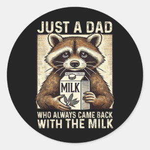 Met de melk Vaderdag Vader Echtgenoot Retro Vintag Ronde Sticker